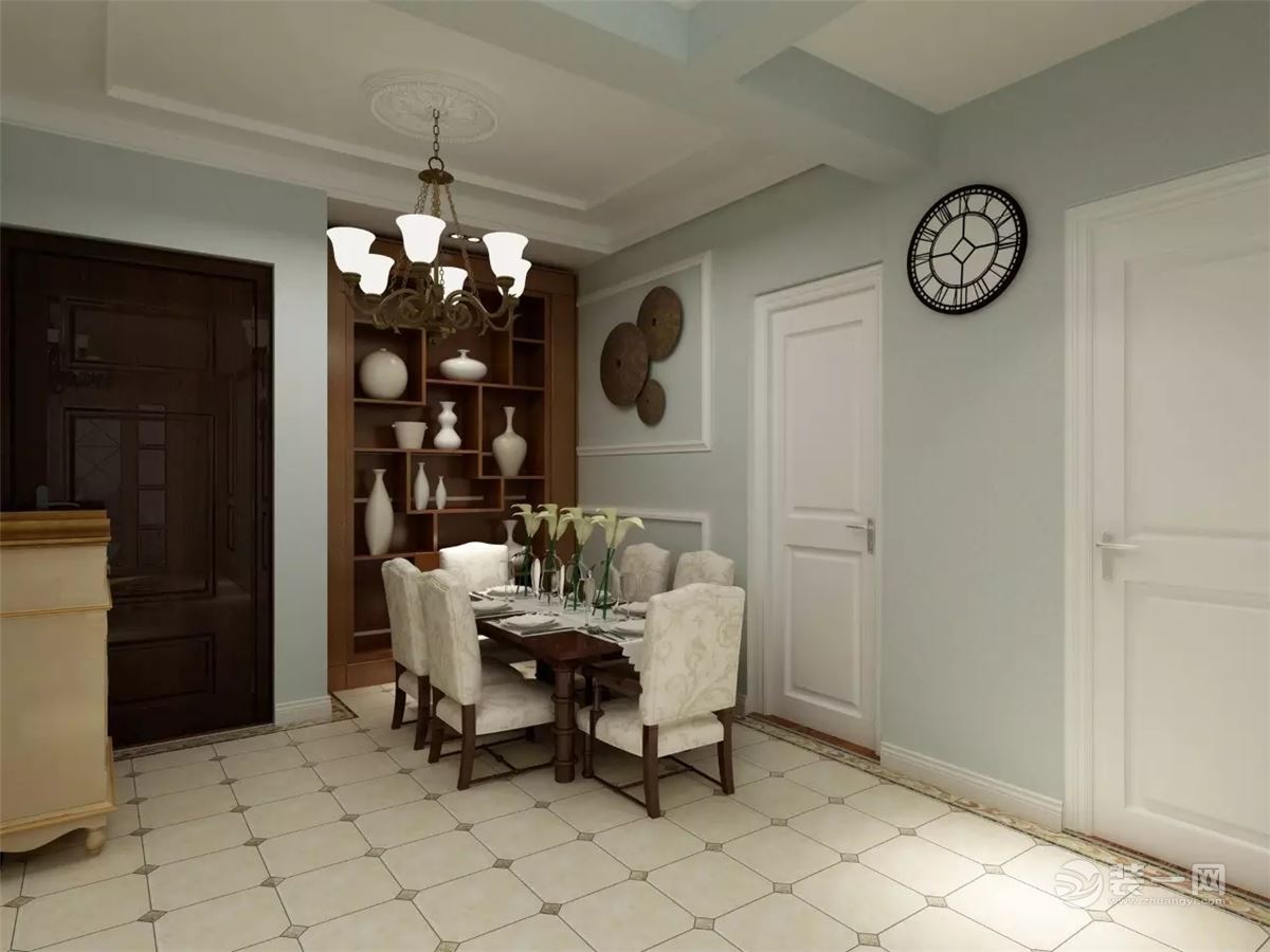 进门餐厅客厅一体如何装修?2017流行效果图推荐